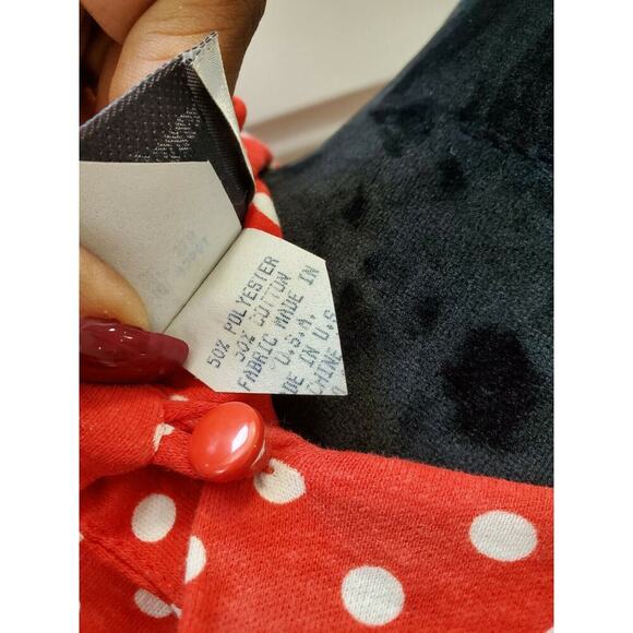 Vintage Via Sant Andrea Red Polyester Round Neck Long Sleeve Knee Length Dress M - Picture 8 of 12